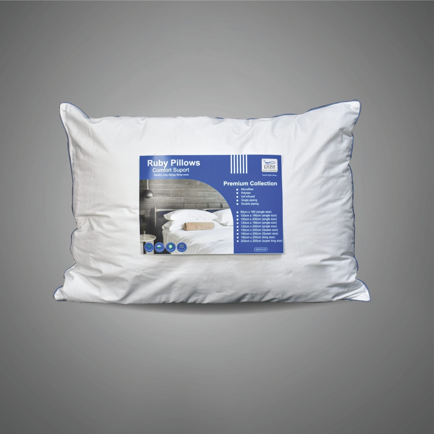 SINGLE PIPING PILLOW Rubymattress